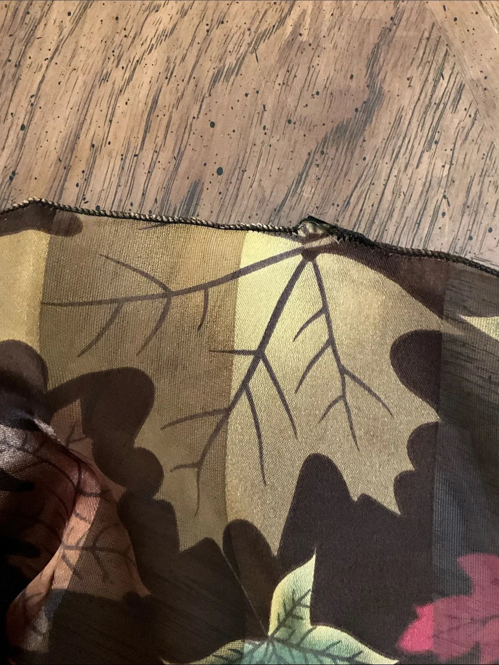 Fall Leaves Silk Polyester Oblong Scarf